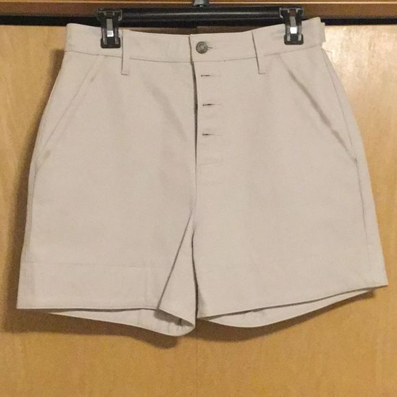 RTA Dash Leather Shorts In Cream - Picture 2 of 15